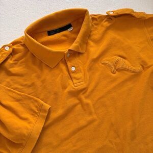 Y2K Rocawear Polo Shirt Mens 3XL Gold Military Epaulette Strap Hip Hop Streetwea